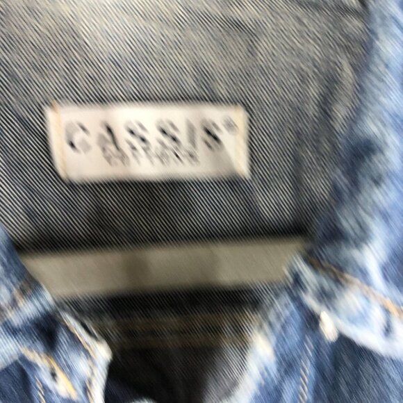 Cassis Womens Denim Jacket Vintage Retro Trucker Dark Wash Cotton 38 US M - Picture 3 of 5